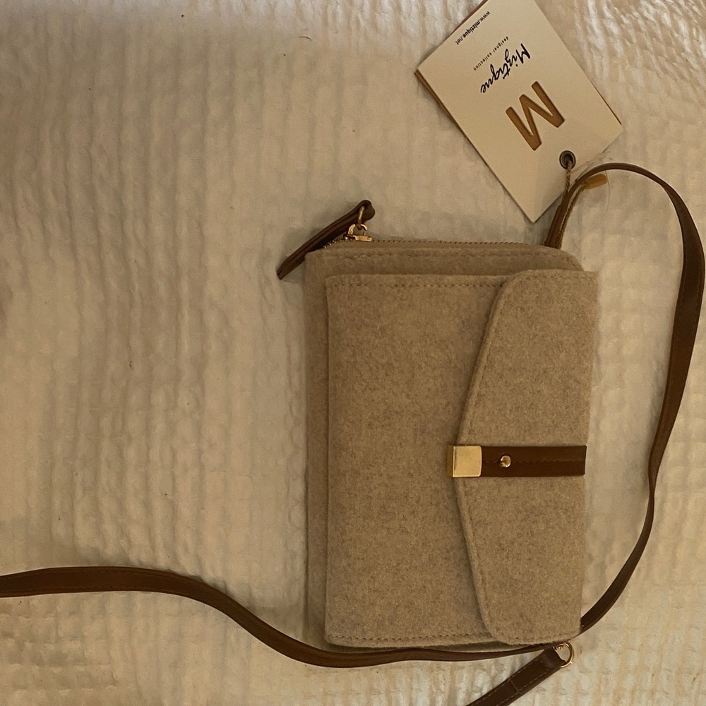 Stylish Cream and Brown Crossbody Bag